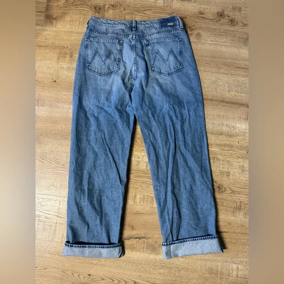 MOTHER Jeans The Dodger Skimp High Waist Cuffed Hem Wide Leg Jeans Size 32 - Picture 7 of 8